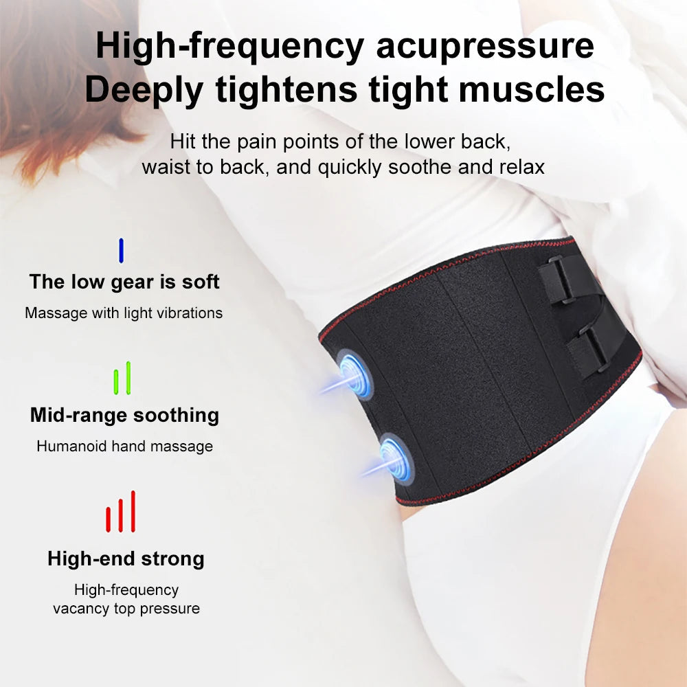 Portable Electric Heat Massage Waist Brace Support Belt Waist Massager
